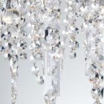 Candelabru de tavan KRISTALLDESIGN în formă ovală, 90x25cm, 5 lumini G9, alama solida  finisaj alamă cromata, pandantive de cristal Schoeler ORION - imagine 6