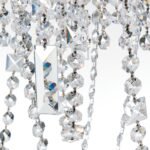 Candelabru de tavan KRISTALLDESIGN în formă ovală, 110x25cm, 6 lumini G9, alama solida finisaj alamă cromata, pandantive de cristal Schoeler ORION - imagine 7