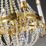 Candelabru EMPIRE CRYSTAL, 6 lumini E14, cadru alama solida, pandantive sticlă de cristal Asfour, diametru 62cm, placat cu aur de 24K ORION - imagine 4