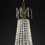 Candelabru EMPIRE CRYSTAL, 6 lumini E14, cadru alama solida, pandantive sticlă de cristal Asfour, diametru 62cm, finisaj alamă antică ORION - imagine 6