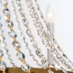 Candelabru para EMPIRE CRYSTAL, 10 lumini E14, cadru alama solida, pandantive de cristal Schoeler, diametru 80cm, placat cu aur de 24K ORION - imagine 4