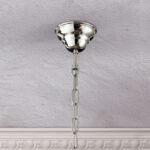 Candelabru para EMPIRE CRYSTAL, 10 lumini E14, cadru alama solida,  pandantive de cristal Schoeler, diametru 80cm, finisaj argint antic ORION - imagine 3