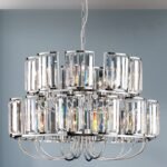 Candelabru de cristal GSTAAD, 21 lampi E14, alama solida cromata, pandantive sticla cristalinizata K9 ORION