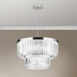 Candelabru PRISM, LED 80W/6400lm/3000K), cadru otel placat cu aur de 24 carate, Diametru 55cm ORION