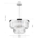 Candelabru PRISM, LED 80W/6400lm/3000K), cadru otel placat cu aur de 24 carate, Diametru 55cm ORION - imagine 9