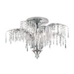 Plafoniera de cristal PALME, 8 lampi G9, alama solida cromata, pandantive de cristal Schoeler ORION - imagine 5