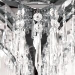 Plafoniera de cristal PALME, 8 lampi G9, alama solida cromata, pandantive de cristal Schoeler ORION - imagine 6