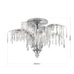 Plafoniera de cristal PALME, 8 lampi G9, alama solida cromata, pandantive de cristal Schoeler ORION - imagine 8