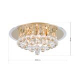 Plafoniera moderna GLORIA , 4 lampi, cadru otel cu cristale K9 Conic,  G9 4 x 40W auriu, Diametru 38cm ORION - imagine 8