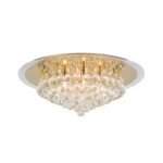 Plafoniera moderna GLORIA , 6 lampi, cadru otel cu cristale K9 Conic,  G9 6 x 40W auriu, Diametru 50cm ORION - imagine 5