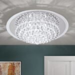 Plafoniera moderna GLORIA , 9 lampi, cadru otel cu cristale K9 Conic,  G9 9 x 40W crom, Diametru 69cm ORION - imagine 3