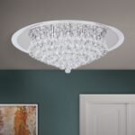 Plafoniera moderna GLORIA , 9 lampi, cadru otel cu cristale K9 Conic,  G9 9 x 40W crom, Diametru 69cm ORION - imagine 4
