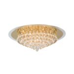 Plafoniera moderna GLORIA , 9 lampi, cadru otel cu cristale K9 Conic,  G9 9 x 40W auriu, Diametru 69cm ORION - imagine 6