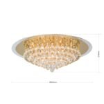 Plafoniera moderna GLORIA , 9 lampi, cadru otel cu cristale K9 Conic,  G9 9 x 40W auriu, Diametru 69cm ORION - imagine 10
