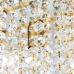 Plafoniera KRISTALLDESIGN în formă ovală, 110x25cm, GU10 cadru alama masiva placata cu aur de 24K, pandantive de cristal Schoeler ORION - imagine 7