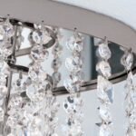 Plafoniera KRISTALLDESIGN în formă ovală, 110x25cm, GU10 cadru alama masiva  finisaj alamă cromata, pandantive de cristal Schoeler ORION - imagine 6