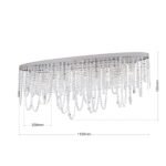 Plafoniera KRISTALLDESIGN în formă ovală, 110x25cm, GU10 cadru alama masiva  finisaj alamă cromata, pandantive de cristal Schoeler ORION - imagine 8