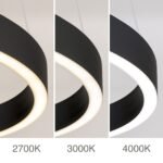 Pendul LED KOLK, Baza din otel, Abajur din aluminiu cu banda LED, Negru, 60W/3400lm/3CCT Lumina calda-neutra-rece, Dimambil, Diametru 60cm, Inaltime 200cm IP20 ORION - imagine 4