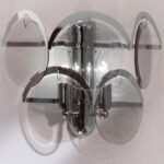 Aplica RAUCHGLAS, 2 lampi E14, alama solida patinata, pandantive de sticla clara-fumurie, inaltime 27cm ORION - imagine 3