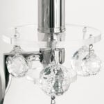 Aplică din cristal KRISTALLDESIGN, 2 lampi E14 cadru alama solida cromata cu abajur alb, pandantive de cristal Swarovski ORION - imagine 6