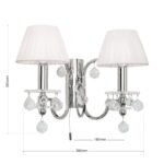 Aplică din cristal KRISTALLDESIGN, 2 lampi E14 cadru alama solida cromata cu abajur alb, pandantive de cristal Swarovski ORION - imagine 8