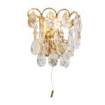 Aplica de perete KRISTALL KLASSISCH, 1 lumina cu comutator telescopic,  alama solida aurie, cristale Swarovski, E14 1x40W ORION - imagine 5