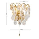 Aplica de perete KRISTALL KLASSISCH, 1 lumina cu comutator telescopic,  alama solida aurie, cristale Swarovski, E14 1x40W ORION - imagine 8
