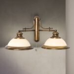 Aplica Vintage OLD LAMP , E27 2x60W, din Alama Masiva, Finisaj Alamă Antică, Inaltime 30cm ORION - imagine 3
