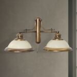 Aplica Vintage OLD LAMP , E27 2x60W, din Alama Masiva, Finisaj Alamă Antică, Inaltime 30cm ORION - imagine 4