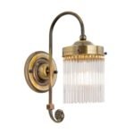 Aplica de perete STABCHEN, 1 lampa E27, alama solida patinata, pandantive de sticla transparenta, inaltime 30cm ORION - imagine 5