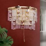 Aplica de perete KRISTALL KLASSISCH, 2 lumini alama solida aurie, cristale Swarovski, E14 2x40W ORION - imagine 4
