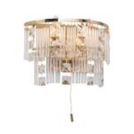 Aplica de perete KRISTALL KLASSISCH, 2 lumini alama solida aurie, cristale Swarovski, E14 2x40W ORION - imagine 5