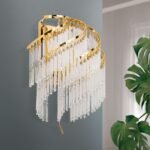 Aplica de perete KRISTALL KLASSISCH, 2 lumini alama solida aurie, cristale Swarovski, G9 2x40W ORION - imagine 4