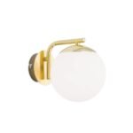 Aplica MADIS, 1 lampa E14, otel auriu, abajur sticla opal, inaltime 18cm ORION - imagine 5