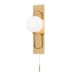 Aplica PIPES, G9 cadru tevi alama solida auriu cu abajur sticla opal lucios ORION - imagine 5