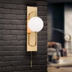 Aplica PIPES, G9 cadru tevi alama solida auriu cu abajur sticla opal lucios ORION - imagine 7