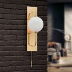 Aplica PIPES, G9 cadru tevi alama solida auriu cu abajur sticla opal lucios ORION - imagine 9