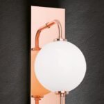 Aplica PIPES, G9 cadru tevi alama solida finisaj cupru cu abajur sticla opal lucios ORION - imagine 3