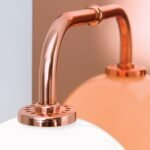 Aplica PIPES, G9 cadru tevi alama solida finisaj cupru cu abajur sticla opal lucios ORION - imagine 6