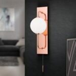 Aplica PIPES, G9 cadru tevi alama solida finisaj cupru cu abajur sticla opal lucios ORION - imagine 8