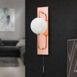 Aplica PIPES, G9 cadru tevi alama solida finisaj cupru cu abajur sticla opal lucios ORION - imagine 10