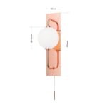 Aplica PIPES, G9 cadru tevi alama solida finisaj cupru cu abajur sticla opal lucios ORION - imagine 11