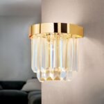 Aplica PRISM, LED 17W/1000lm/3000K, cadru otel placat cu aur de 24 carate, Inaltime 17cm ORION