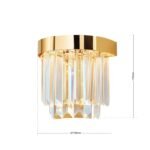 Aplica PRISM, LED 17W/1000lm/3000K, cadru otel placat cu aur de 24 carate, Inaltime 17cm ORION - imagine 8