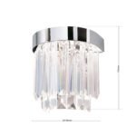 Aplica PRISM, LED 17W/1000lm/3000K, cadru otel crom, Inaltime 17cm ORION - imagine 9