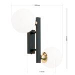 Aplica SNOWWHITE, 2 lampi G9, otel negru, abajur sticla opal, inaltime 25cm ORION - imagine 9