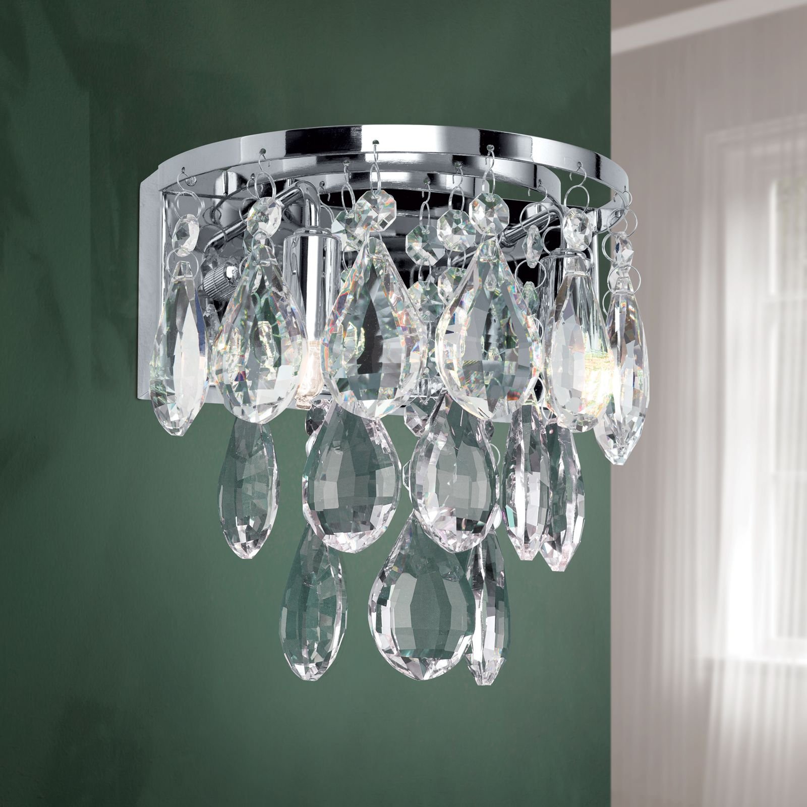 020.1369-02_01_n3 Aplica din cristal CELESTE,19cm 3xG9/40W sticla cristalina K9, cadru otel finisaj crom IP20 ORION - imagine 1