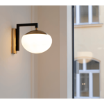 Aplica JOSEPHINE, 1 lampa E27, otel negru, abajur sticla opal, diametrul 18cm ORION - imagine 4