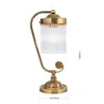 Veioza STABCHEN, 1 lampa E27, alama solida patinata, pandantive de sticla transparenta, inaltime 33cm ORION - imagine 8