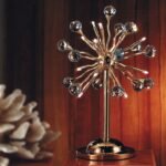 Lampa de masa GALAXY, cadru alama solida, 12 lumini crom, placat cu aur de 24K, cristale Swarovski,  50cm G4 12x12V/10W ORION - imagine 5